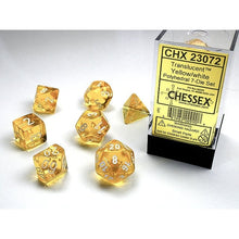 Chessex 23072 Translucent Polyhedral Yellow/White 7-Die Set