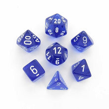 Chessex 23076 Translucent Polyhedral Blue/White 7-Die Set