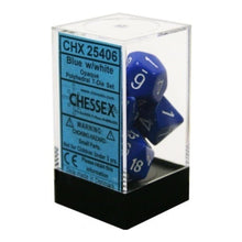 Chessex 25406 Opaque Polyhedral Blue/white 7-Die Set