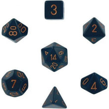 Chessex 25426 Opaque Polyhedral Dusty Blue/Copper 7-Die Set