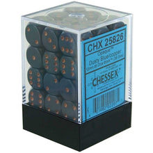 Chessex 25826 Opaque 12mm d6 Dusty Blue/Copper Block 36