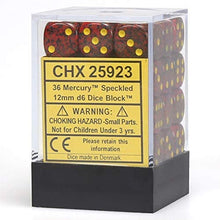 Chessex 25923 Speckled 12mm d6 Mercury Block 36
