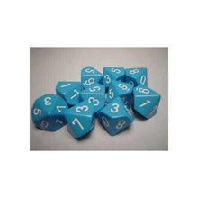 Chessex 26216 Opaque Light Blue/White Set of Ten d10s