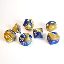 Chessex 26422 Gemini Polyhedral Blue-Gold/White 7-Die Set