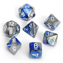 Chessex 26423 Gemini Polyhedral Blue-Steel/White 7-Die Set
