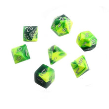 Chessex 26454 Gemini Green Yellow/Silver 7-Die Set
