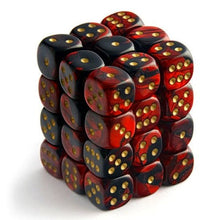 Chessex 26833 Gemini 12mm d6 Black-Red/Gold Block 36