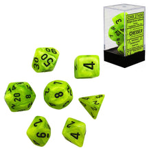 Chessex 27430 Vortex Bright Green/black 7-Die Set