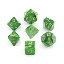 Chessex 27435 Vortex Green/gold 7-Die Set