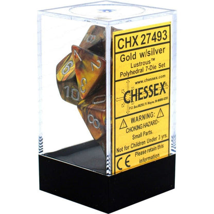 Chessex 27493 Lustrous Gold/silver 7-Die Set