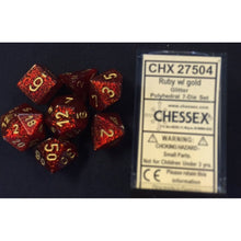 Chessex 27504 Glitter Ruby/Gold 7-Die Set