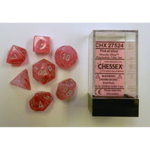 Chessex 27524 Ghostly Glow Pink/Silver 7-Die Set