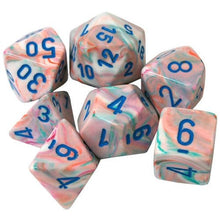 Chessex 27544 Festive Polyhedral Pop Art/Blue 7-Die Set