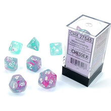 Chessex 27545 Nebula Polyhedral Wisteria/White Luminary 7-Die Set