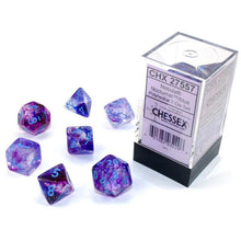 Chessex 27557 Nebula Polyhedral Nocturnal/Blue Luminary 7-Die Set