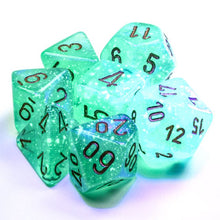 Chessex 27575 Borealis Polyhedral Light Green/Gold Luminary 7-Die Set