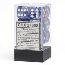 Chessex 27608 Nebula 16mm d6 Black/white Block 12