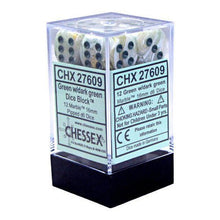 Chessex 27609 Marble 16mm d6 Green/Dark Green Block 12