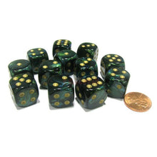 Chessex 27615 Scarab 16mm d6 Jade/gold Block 12