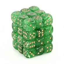 Chessex 27835 Vortex 12mm d6 Green/Gold Block 36