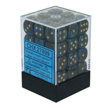 Chessex 27899 Lustrous 12mm d6 Shadow/Gold Block 36