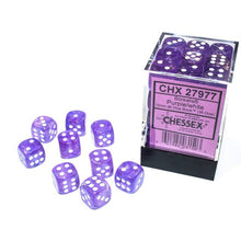 Chessex 27977 Borealis 12mm d6 Purple/white Luminary Block 36
