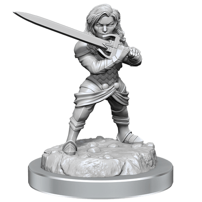 Critical Role Unpainted Miniatures Human Wizard Female & Halfling Holy Warrior Female