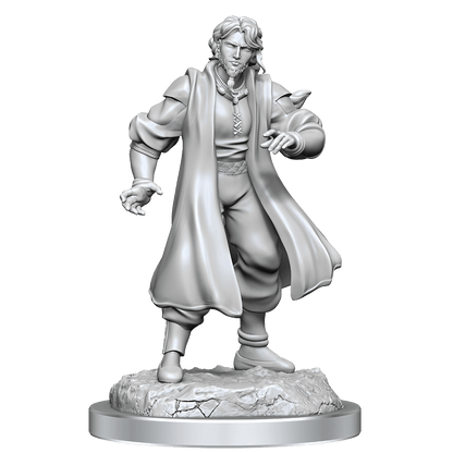 Critical Role Unpainted Miniatures Male Human Sorcerer Merchant & Tiger Demon