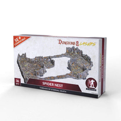 Dungeons & Lasers: Half-Height Walls - Spider Nest: Unpainted Board Game