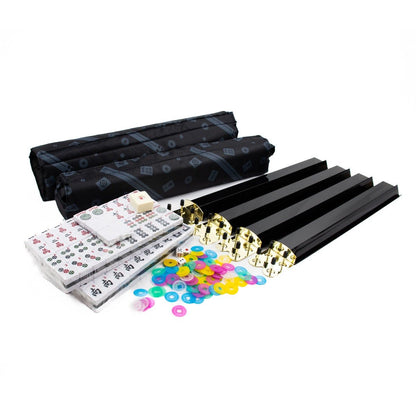 LPG Mahjong Case American Set w/ Black Tiles and Racks Board Game