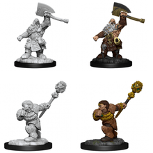 Magic the Gathering Unpainted Miniatures Dwarf Fighter & Dwarf Cleric