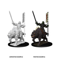 Pathfinder Battles Deep Cuts Orc on Dire Wolf