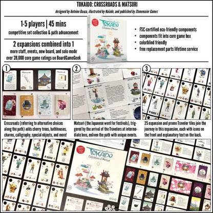 Stonemaier Games Tokaido: Crossroads & Matsuri Board Game