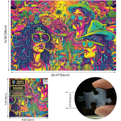 Trippy Puzzles - 1000 Piece Jigsaw Groovy Gathering