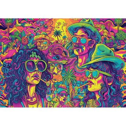 Trippy Puzzles - 1000 Piece Jigsaw Groovy Gathering