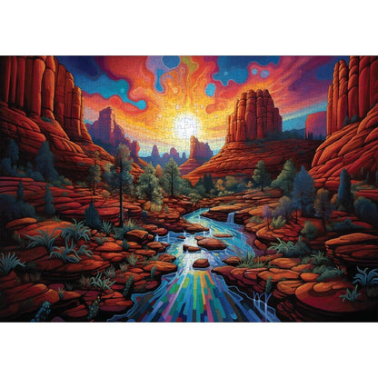 Trippy Puzzles - 1000 Piece Jigsaw Sedona Sunset
