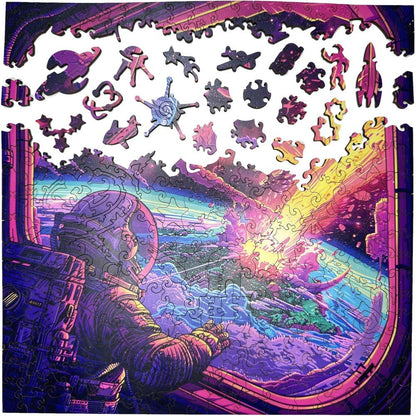 Trippy Puzzles - 300 Pce Wood Jigsaw Cosmic Collision