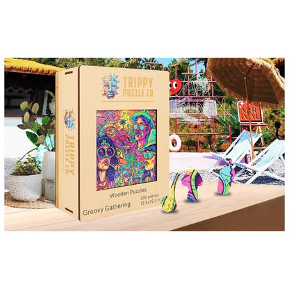 Trippy Puzzles - 300 Pce Wood Jigsaw Groovy Gathering
