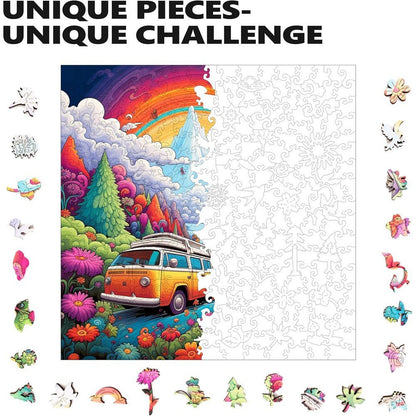 Trippy Puzzles - 300 Pce Wood Jigsaw Happy Highway