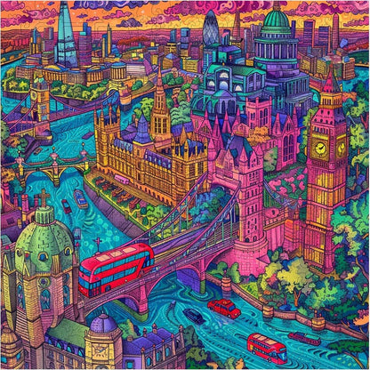Trippy Puzzles - 300 Pce Wood Jigsaw London Lights