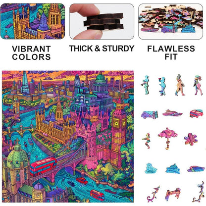 Trippy Puzzles - 300 Pce Wood Jigsaw London Lights
