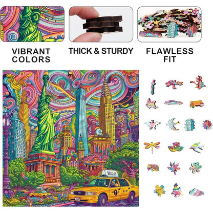 Trippy Puzzles - 300 Pce Wood Jigsaw Mystical Manhattan